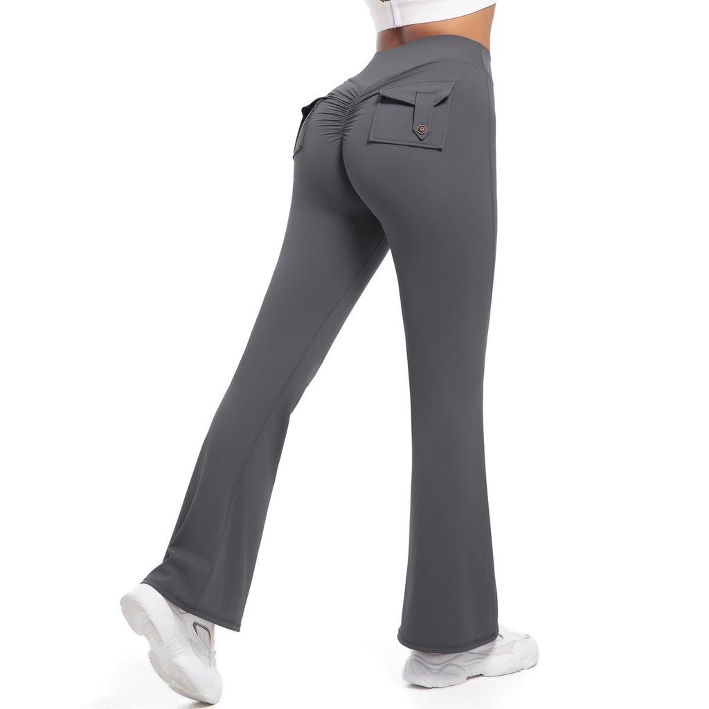 European-American High Waist Elastic Peach Butt Leggings - Quick-Dry Yoga, Running & Fitness Pants with Hip Lifting Button.