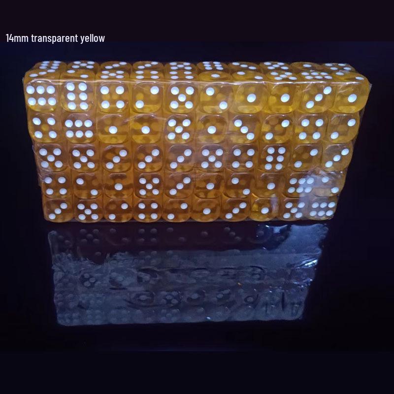14MM Transparent Acrylic Colored Dice with Rounded Corners