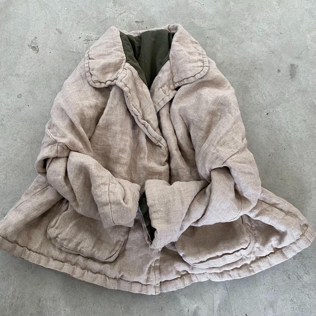 Johnature Women Chinese Style Turn-down Collar Long Sleeve Button Coats Winter Solid Color Vintage Coats