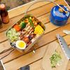 Outdoor Portable Stainless Steel Lunch Box with Bamboo Cutting Board Lid