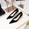 Fashionable Minimalist Sexy Banquet Women's Shoes with Thin Heels Shallow Mouth Pointed Toe, Spring Single Shoes