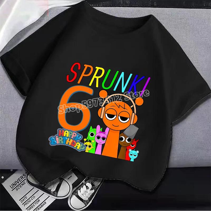 Camisetas de Verano Sprunki para Niños y Niñas Ropa para Niños Incredibox Dibujos Animados Lindos Estampado de Juego Tops Suaves Cómodos Camisetas Regalos para Niños