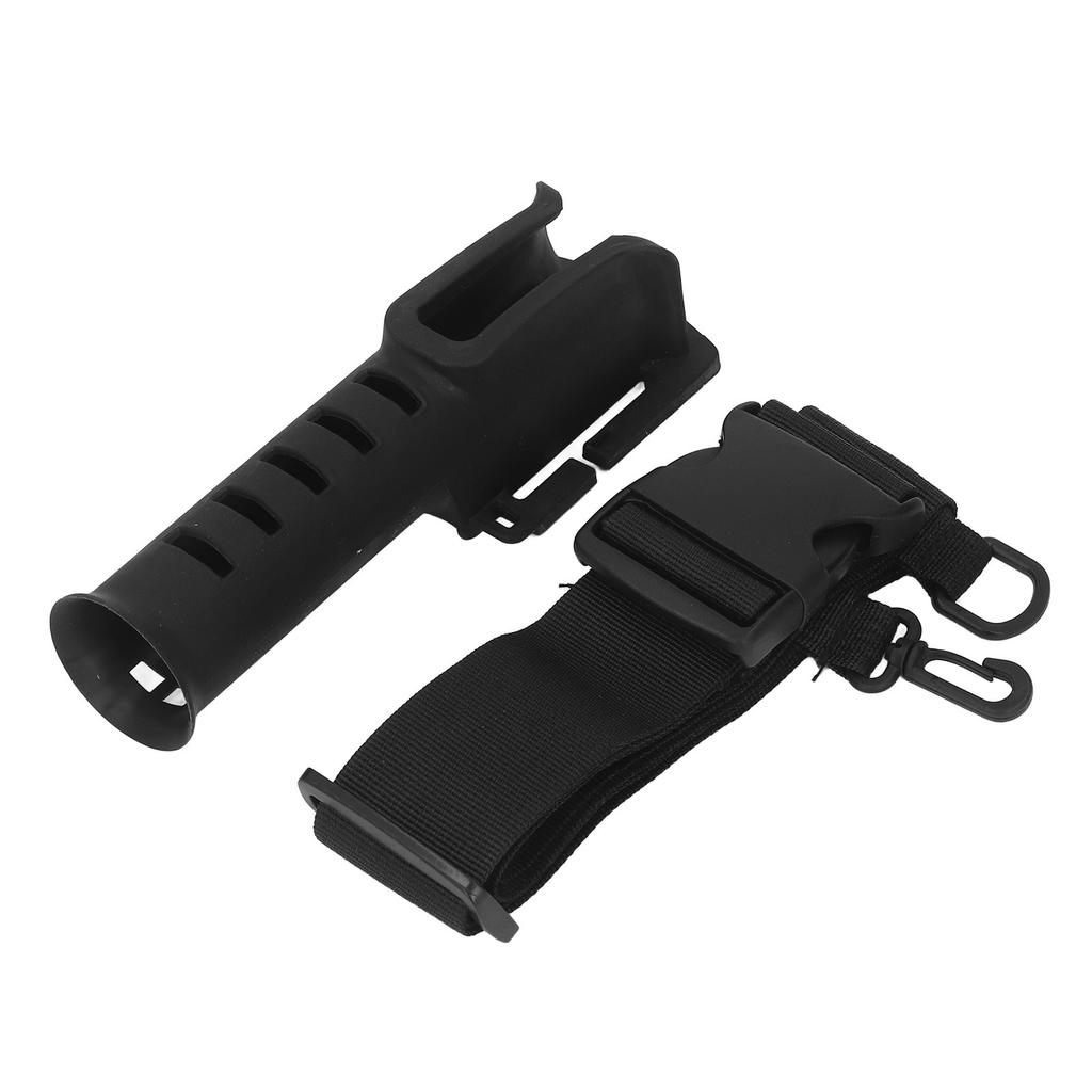 Fishing Rod Waist Holder Adjustable Lightweight Portable Fishing Pole Bracket Belt with Hooks for Outdoor Black