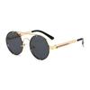 Steampunk Vintage Round Metal Sunglasses Men and Women Hip Hop Stylish Fashion Shades Glamour Trend Designer Shades UV400
