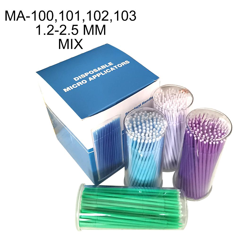400Pcs 1.2-2.5Mm Dental Disposable Micro Applicator Brush /Disposable Eyelash Brushes With Protable Box Dentist Extension Tool