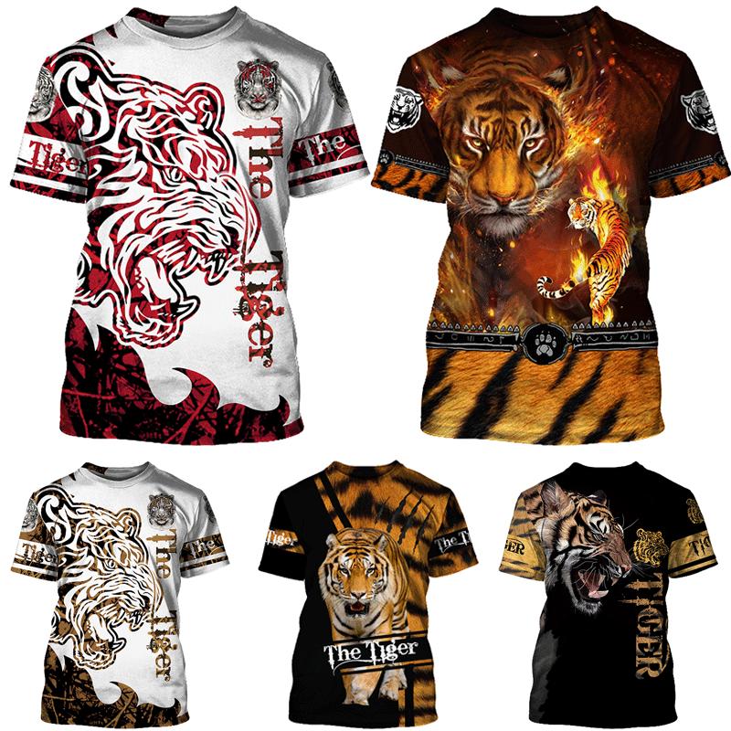 

3D Animal T Shirt Tiger Printing Смешные хип-хоп Мужчины Женщины Повседневный топ