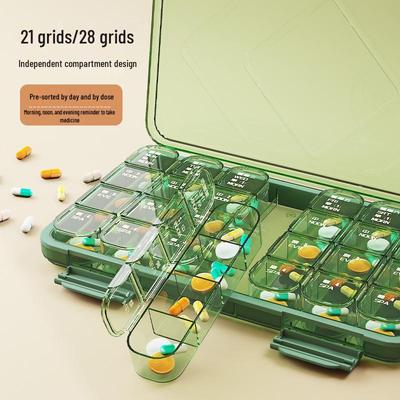 Large Print Weekly Pill Organizer for Seniors - 7-Day, Moisture-Proof, Portable, 3-Times-a-Day Compartments
