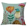 Branch bird flower linen pillowcase sofa cushion cover home decoration can be customized for you 40x40 50x50 60x60 45x45