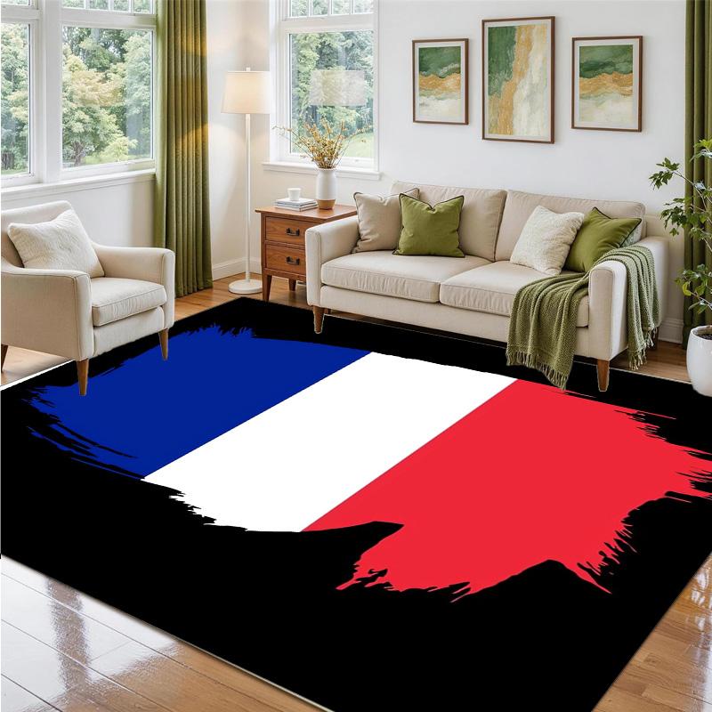 France National Football Team Design Crystal Velvet Rug Soft Decorative Mat for Bedroom Entrance