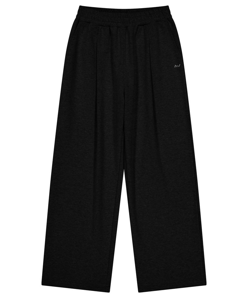 Leijibi [Summer] Single-Pleat Sweatpants Athletic Wear Training Wear Wide Elastic Sweatpants W Black