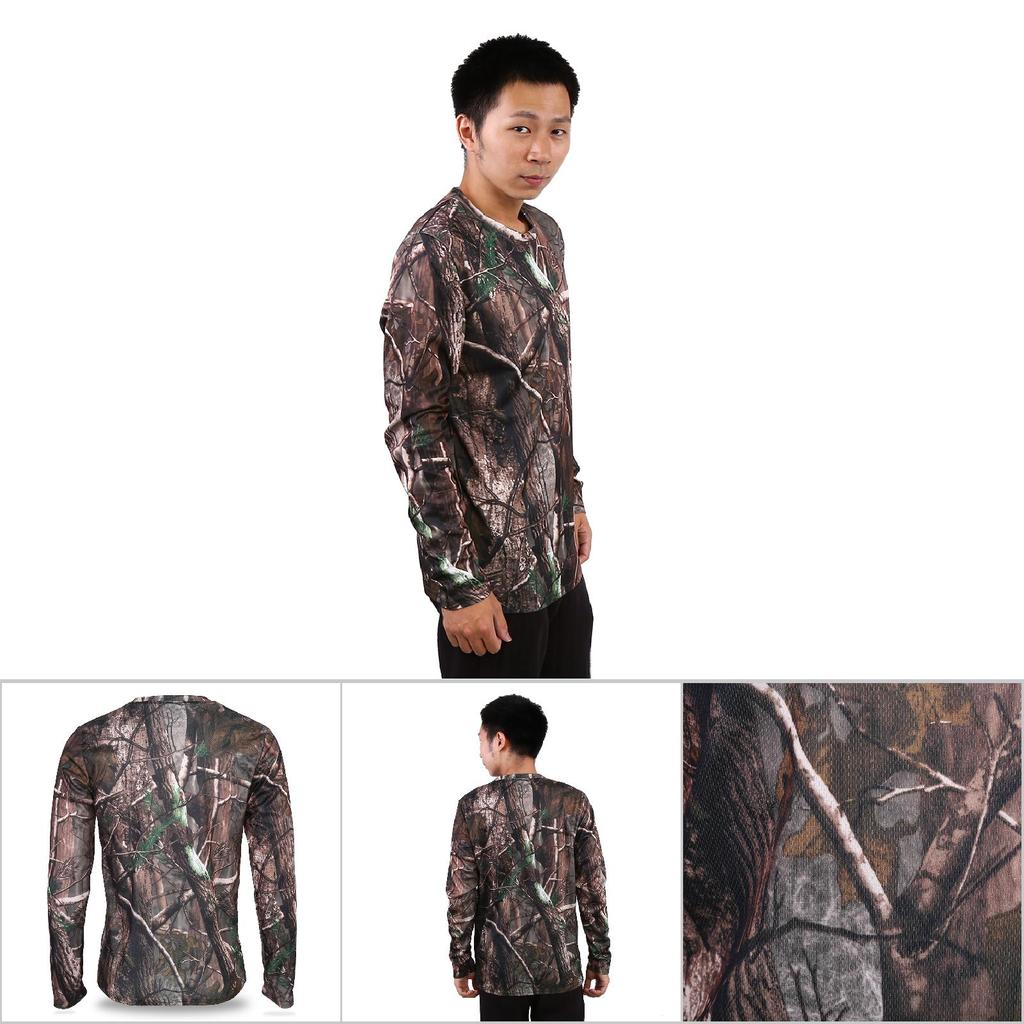 Herren Langarm T-Shirt Schnelltrocknende Kleidung für Camping Outdoor-Sport (M)