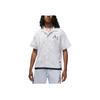 Embroidered Logo Print Solid Color Base Layer Short Sleeve Shirt Men Tops White DM1417-100