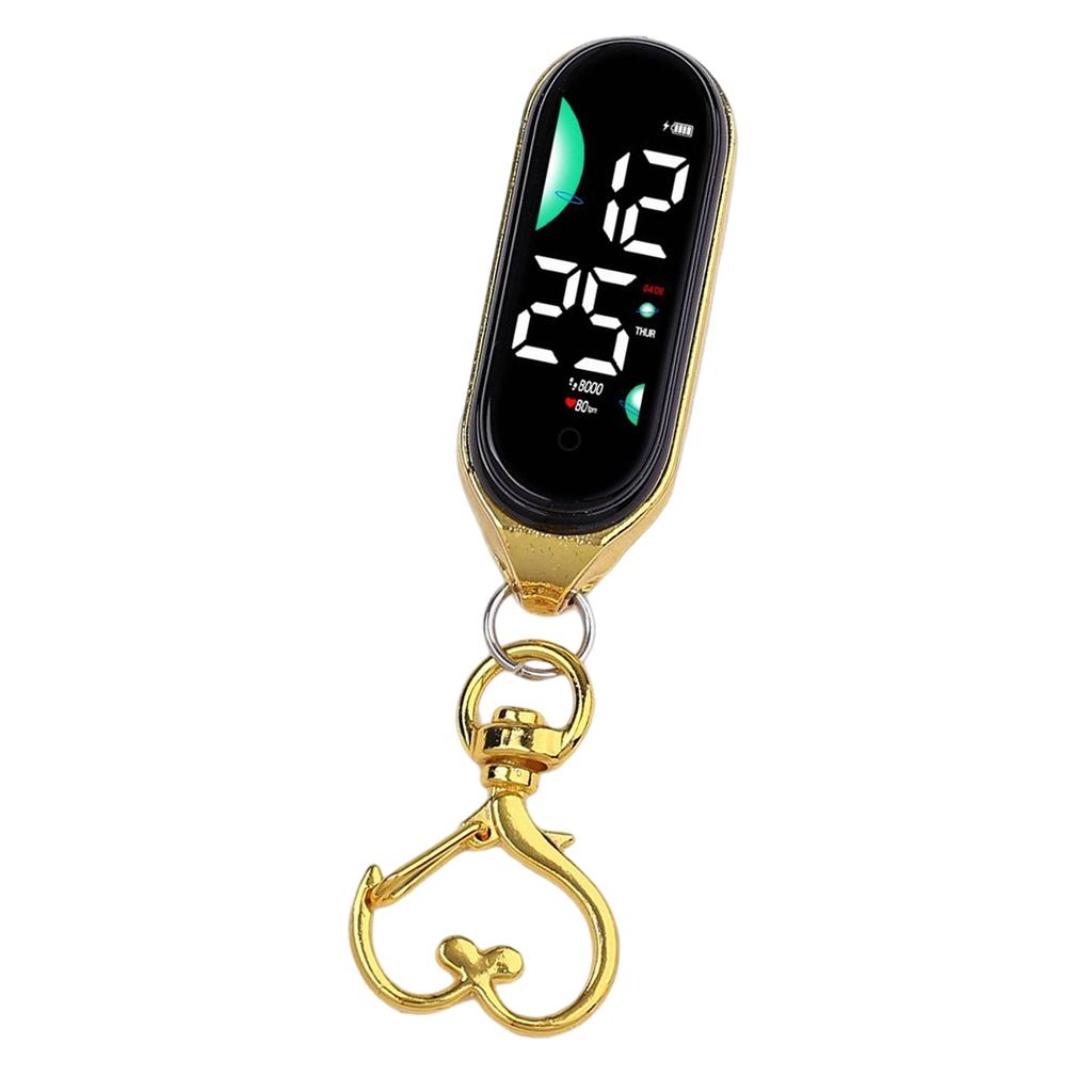 Led Electronic Hanging Watch Keychain Pocket Watch Keyring Hanging Watch Night Lights Touchs Digital Watch Gift