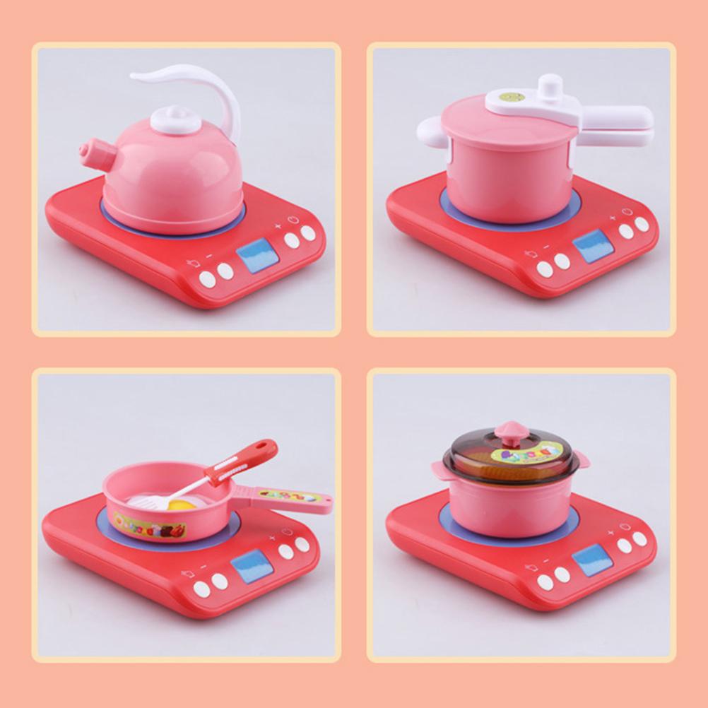 Children Pretend Play House Electric Kitchen Toy Set Simulation Induction Cooker Toys for Kids