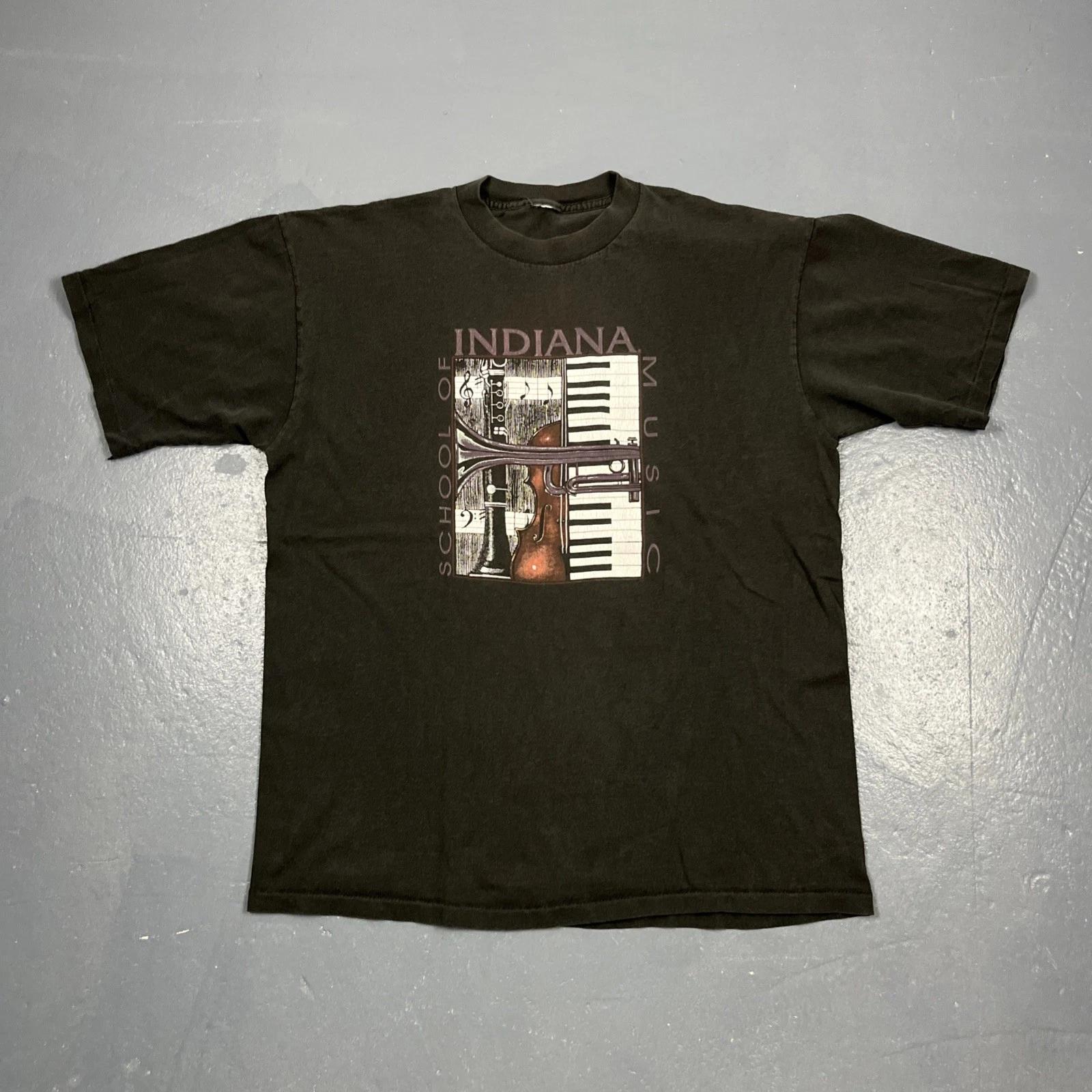 

Vintage 90s Indiana School Of Music Single Stitch Graphic Tshirt Brown XL VTG 2XL