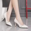 Fashion Women's Slim Heel Shoes Spring New Fashion Pointy Shallow Mouth Anti-slip Wear-resistant High Heels