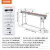 Belt Conveyor, 59 X 15.7 Inch Conveyor Table, Heavy Duty Stainless Steel Motorized Belt Conveyor for Inkjet Coding Applications Powered PVC Belt