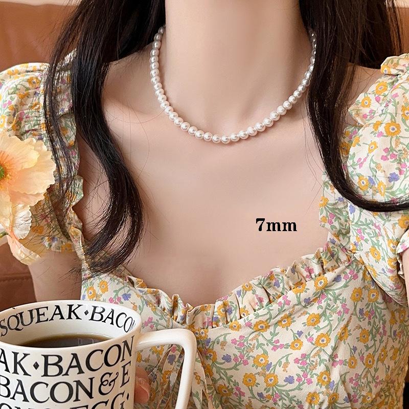 Pearl Necklace Women's Niche Light Luxury Design High-end Fashion Temperament Collarbone Chain Neck Chain Sweater Chain Bead Chain