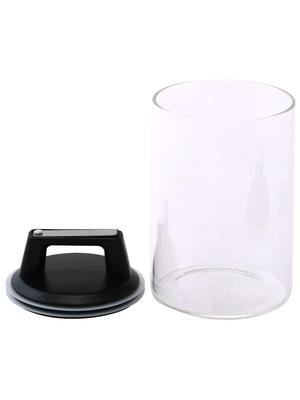 Fujisho Felio Glass Storage with Air Regular No Color 1 Container Canister, 1300cc, Reducer, Size, One-Touch Operation, Airtight, Anti-Oxidation,