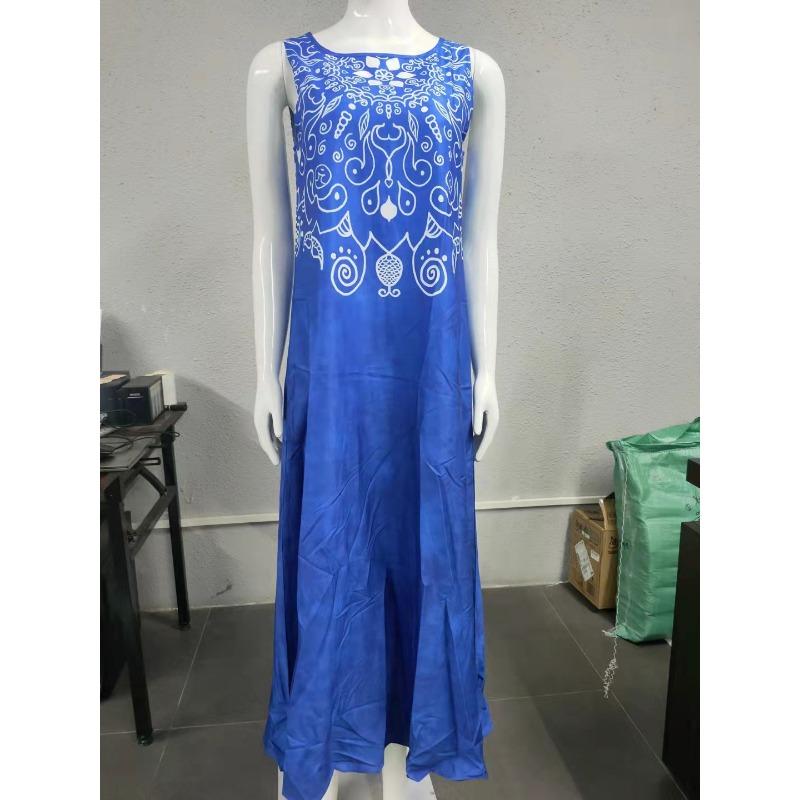 YYFS Damenmode Sommer Frühling Druck Ärmellos O-Ausschnitt Freizeitkleider