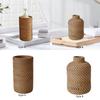 Rattan Flower Vase Organizer Storage Holder Woven Plant Pot Decoration Ornaments for Desktop Wedding Party Office Fireplace