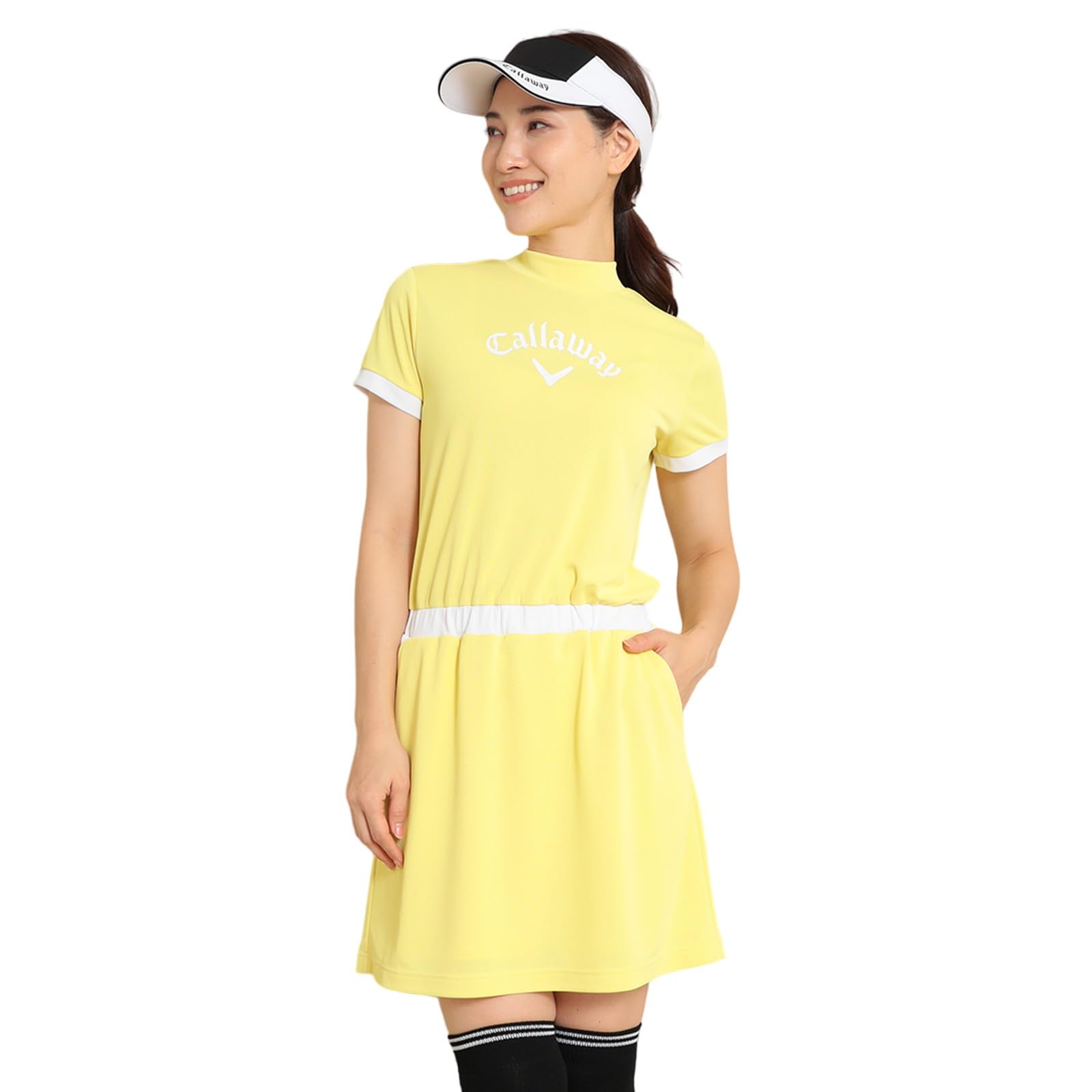 

Callaway Short Sleeve Mock Neck Dress Golf C24129200 Women s (Brand Logo, Moisture-Wicking, Quick-Drying) / / 1060_Yellow