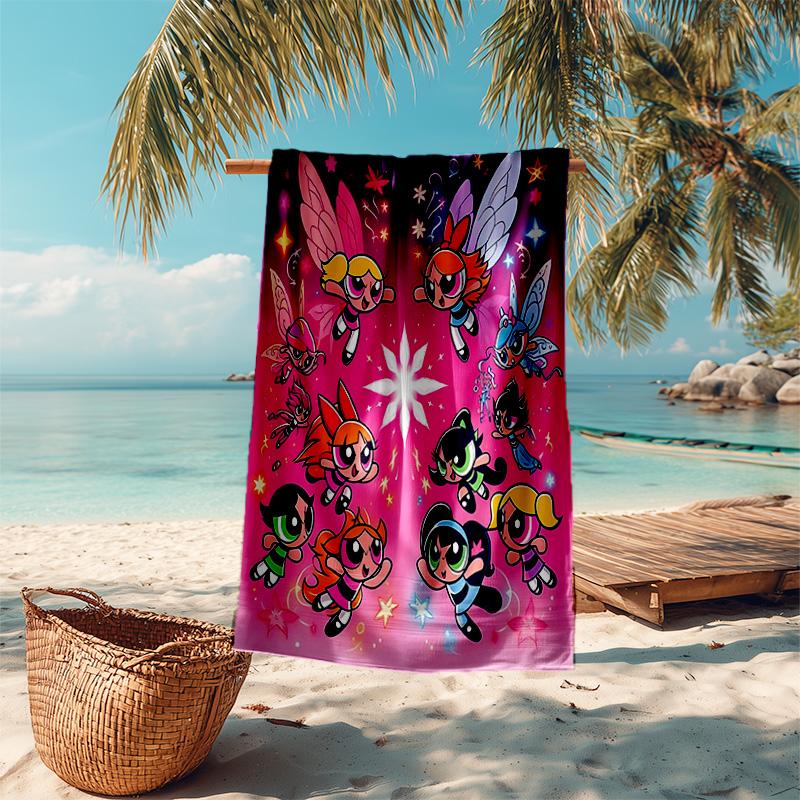 1pc Powerpuff Girls Adventure Microfiber Beach Towels Quick Dry Towel Sand Beach Towels Pool for Travel Swim Pool. S072101124