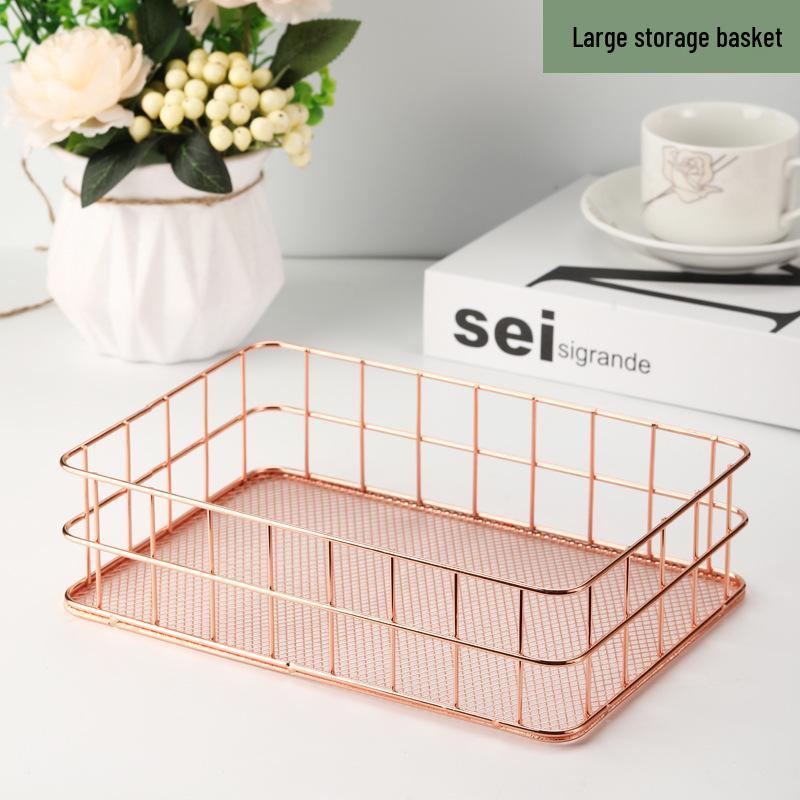 Nordic Iron Art Desktop Organizer and Jewelry Storage Basket