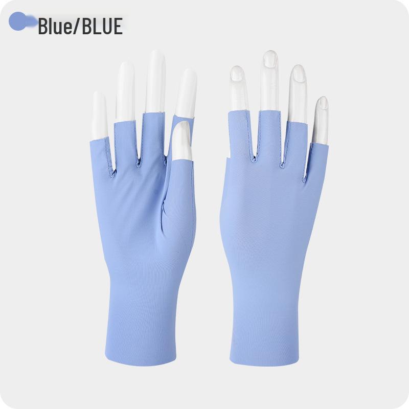 Damskie rękawiczki rowerowe bez palców z jedwabiu lodowego chroniące przed promieniowaniem UV