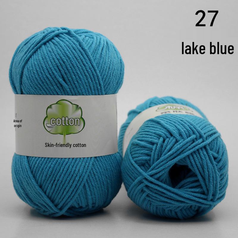 Combed 5-Ply Milk Cotton Yarn for DIY Knitting & Crochet - Medium-Thick Scarf & Blanket Material Pack