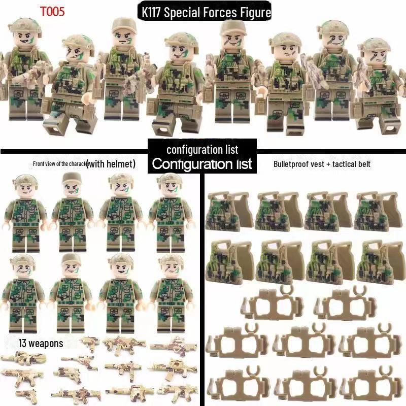 "Military Building Blocks: Camouflage Special Forces & SWAT Weapons Set"