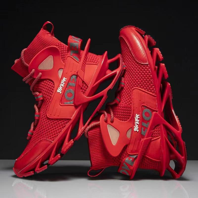 Modne, wysokie trampki męskie dla nastolatków, modne buty typu blade, oddychające, siateczkowe, buty sportowe na świeżym powietrzu, elastyczne buty sportowe