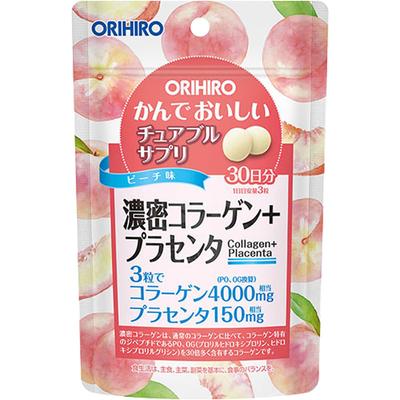 Orihiro Plundry Chewable Supplement Rich Collagen Placenta 90 Tablets Beautiful Skin Collagen