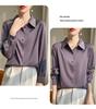 Women's High-End Heavyweight Mulberry Silk Satin Shirt for Autumn