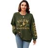 Women's Casual Halloween Print Long Sleeve Neck Sweatshirt