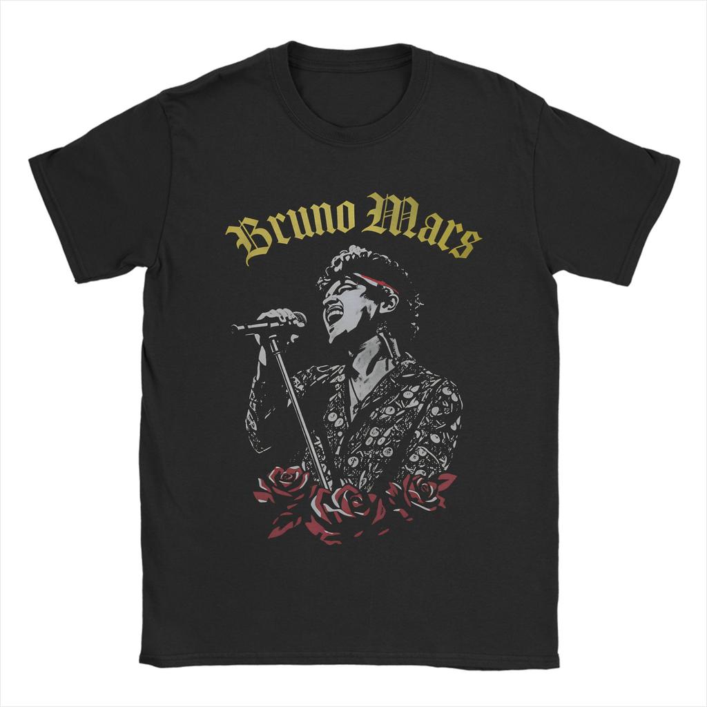 Brunos Mars The Rounisextic Tour Tshirt Summer Harajuku T Shirts Unisexs Pure Cotton Crewneck Oversized Tees Short Sleeve Tshirt