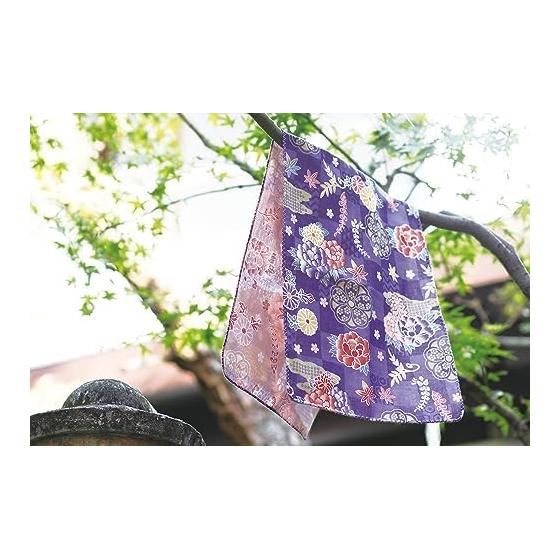 Styleneo Camellia Pattern Tenugui Towel, 88x34cm, 100% Cotton, Triple Gauze, Kyoto, Quick-Drying, Thin, Compact