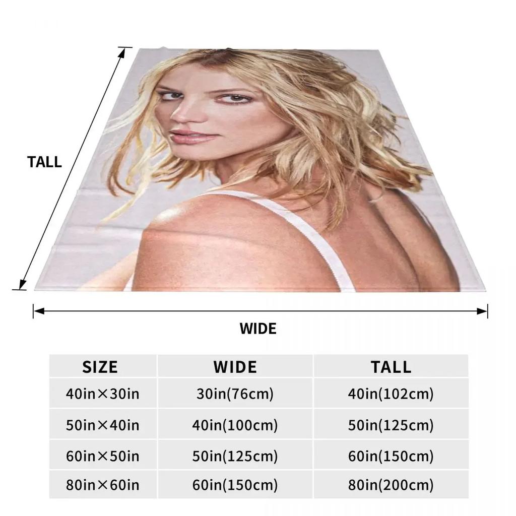 Britney Spears Flannel Blanket American Pop Music Singer Super Warm Throw Blanket for Bed Camping Bedspread Sofa Bed Cover
