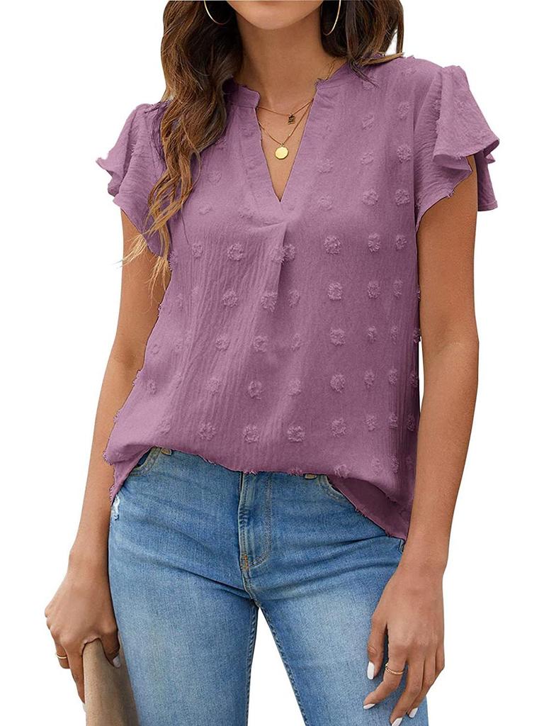 European and American Women's Ruffle Chiffon Summer Shirt