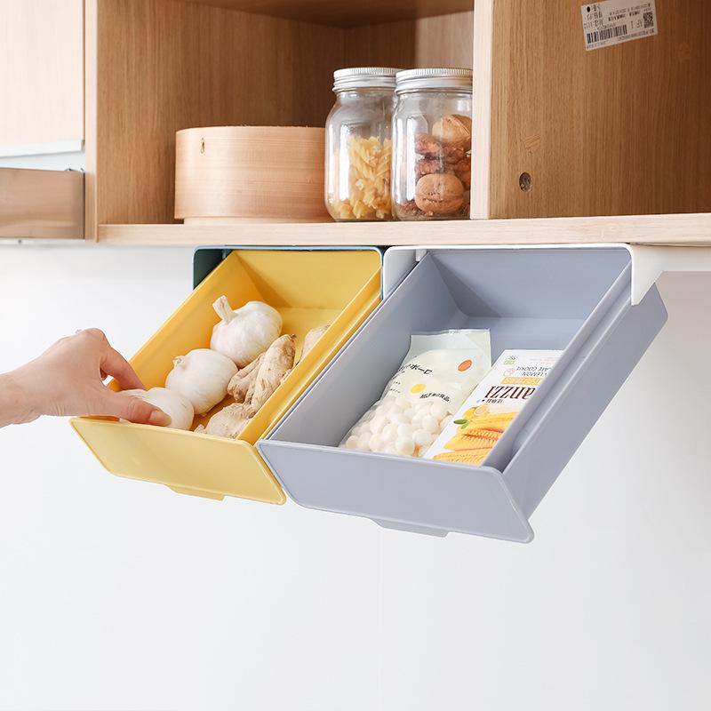 Punch-Free Hanging Seasoning Jar Rack with Drawer and Partition Basket