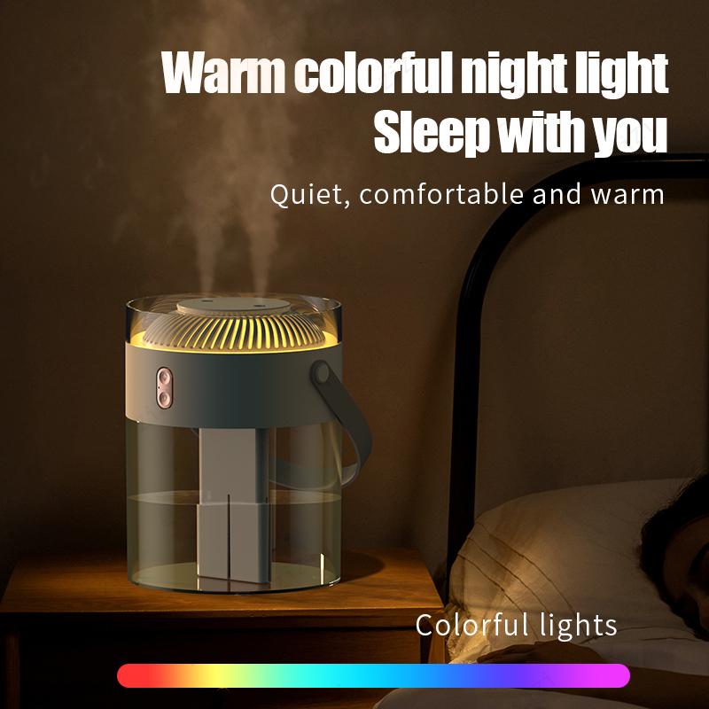 Double Spray Colorful Night Light Humidifier Nano Atomization Wireless Rechargeable Humidifier Portable Mute Humidifier