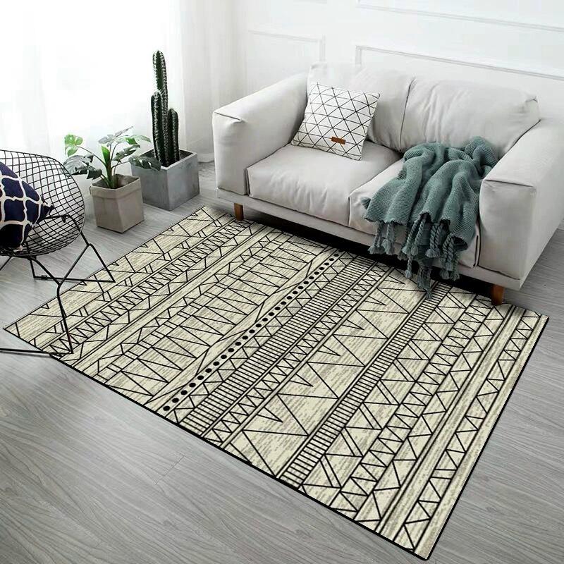 Retro Moroccan Style Retro Living Room Carpet Imitating Cashmere Foldable Washed Back Ethnic Style Mats Easy To Clean Classic