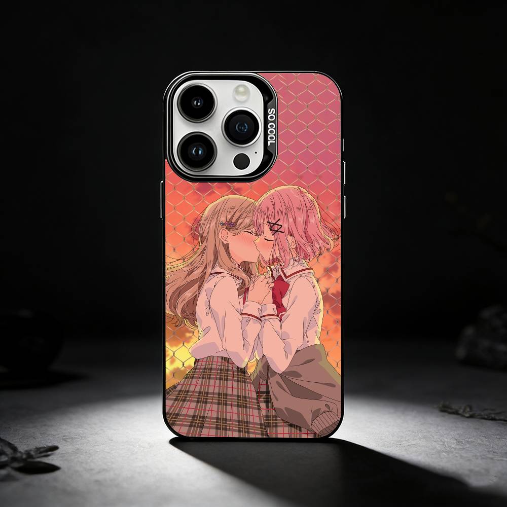 Watanare Anime Phone Case For iPhone 17,16,15,14,13,12,11 Plus,Pro Max,XS,Colored Silver Phone Case