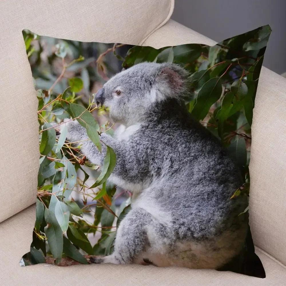 Cute Australian Koala Pillowcase Modern Home Bedroom Living Room Sofa Cushion Cover X Peach Skin Pillowcase