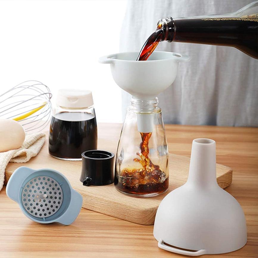 4 In 1 Plastic Funnel Set Kitchen Oil Accessories