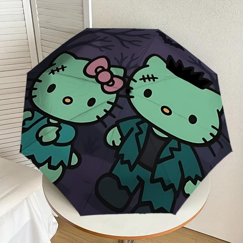 1pc Hello Kitty Halloween Automatic Open/Close Umbrella, Lightweight Design for Everyone,Durable Canopy yy251014086
