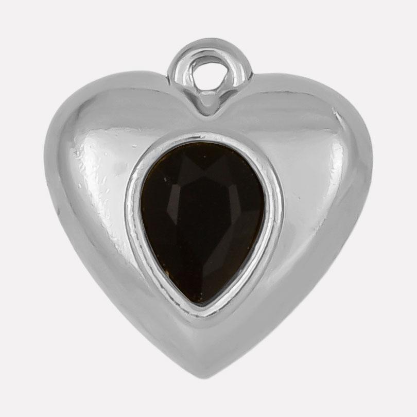 Never Fade Heart Charm Water Drop Rhinestone 6pcs Stainless Steel Charms For Jewelry Making Supplies Metal Pendant DIY Materials