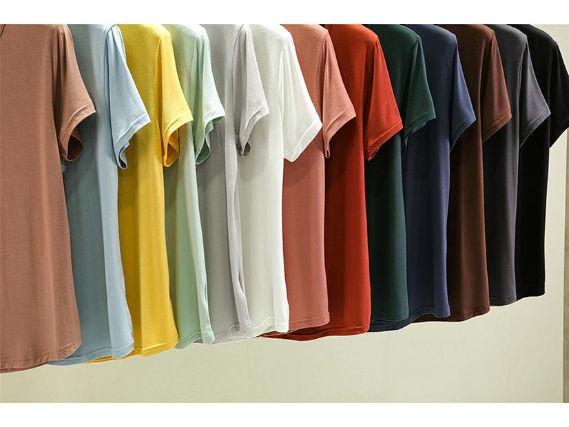 Women's Plus Size V-Neck Modal T-Shirt - Short Sleeve, Loose Fit, Thin Layer, Korean Style