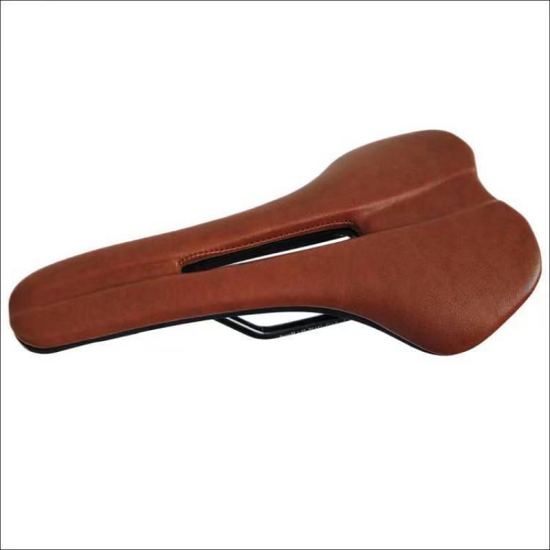 Comfortable PU Leather Bike Saddle Mountain Road Bicycles Unisex Cycling Seat With Steel Rail