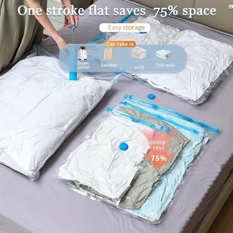 5pcs Extra Large Vacuum Storage Bag Set (15.75x23.62inch with 1 Manual Pump) - Space Saving, Sealed Compression, Dustproof and Moistureproof,